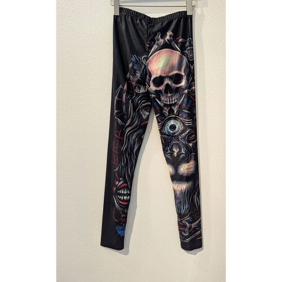 Women's Skull Gothic Leggings  Sz XS - Picture 3 of 9